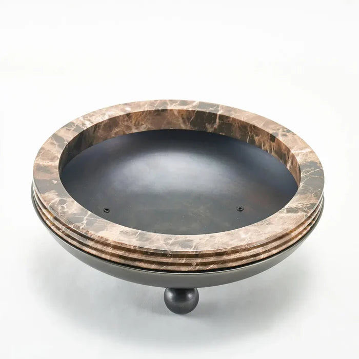 MARBLE AND BRASS VASE-Short