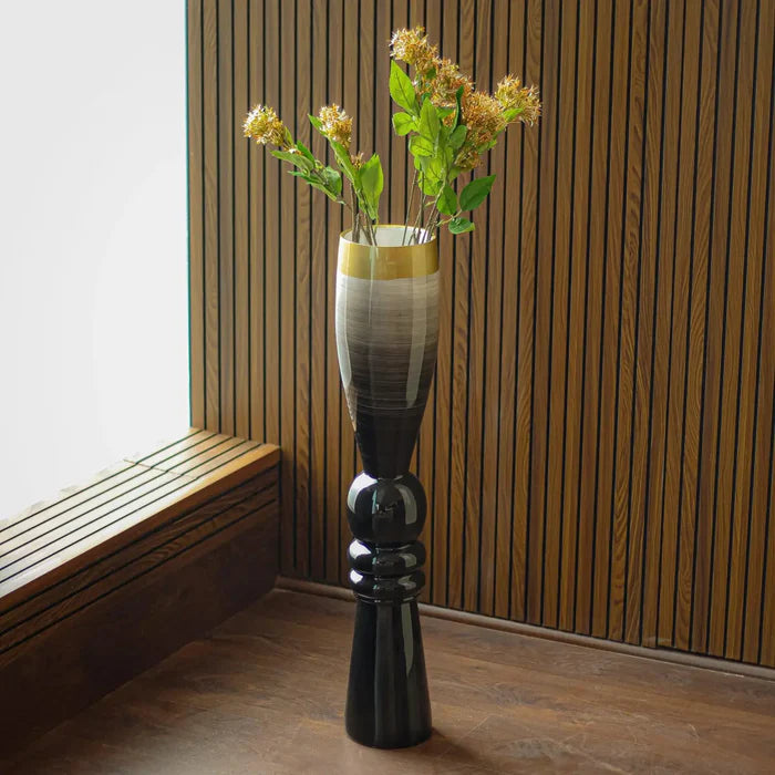 BRUSHED TRUMPET SLATE VASE
