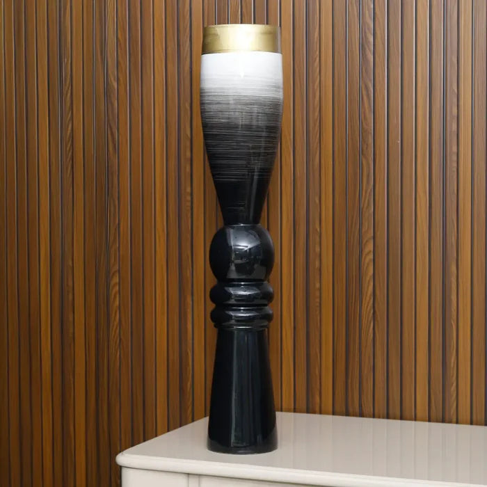 BRUSHED TRUMPET SLATE VASE